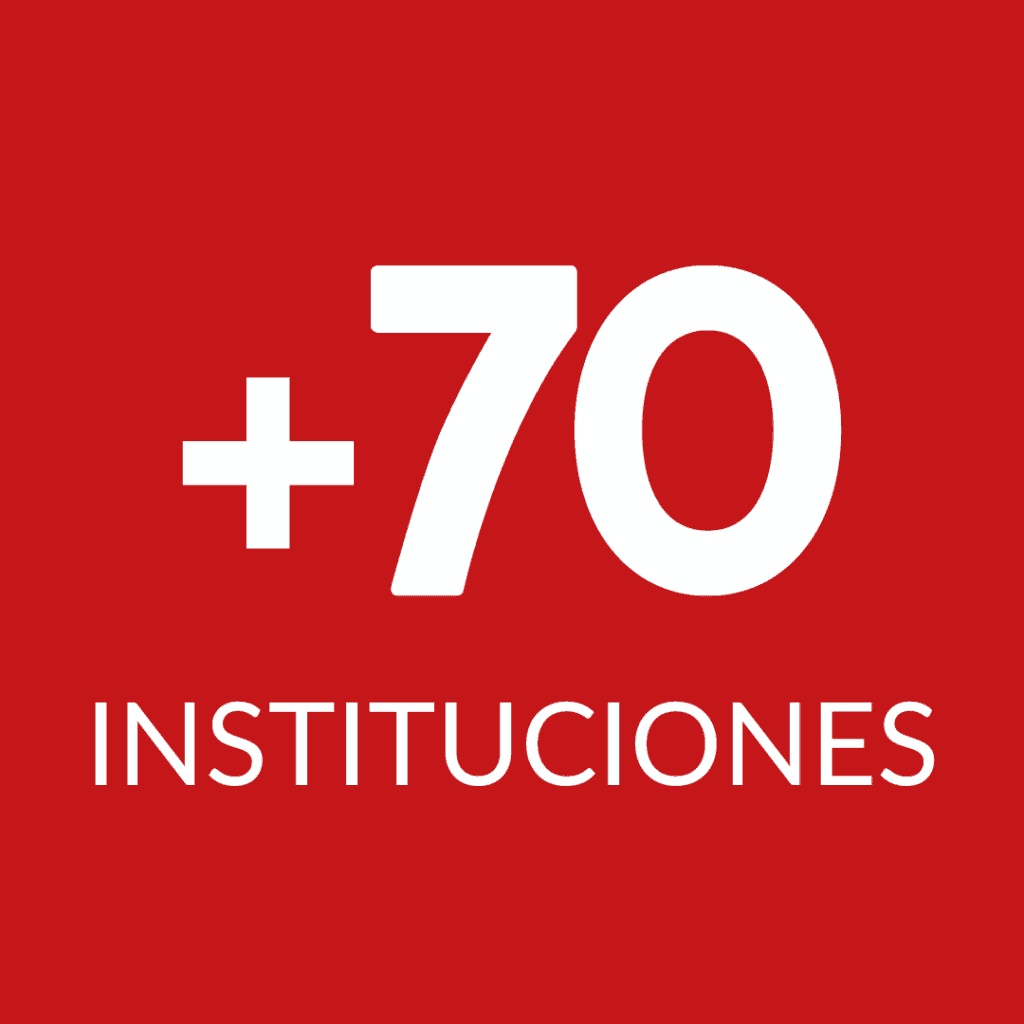 a más de 70 instituciones